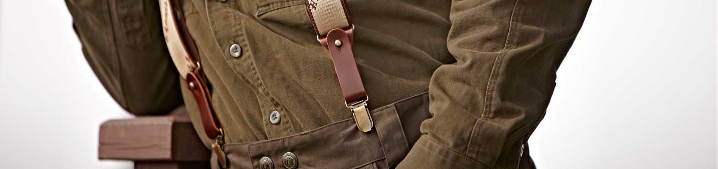 Men's Braces in a variety of styles including button braces & clip on braces from great brands including Harkila & Deerhunter