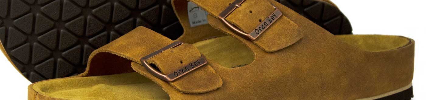 Orca Bay sandals for men & women include leather flip flops, flat leather sandals & walking sandals, made from soft leather