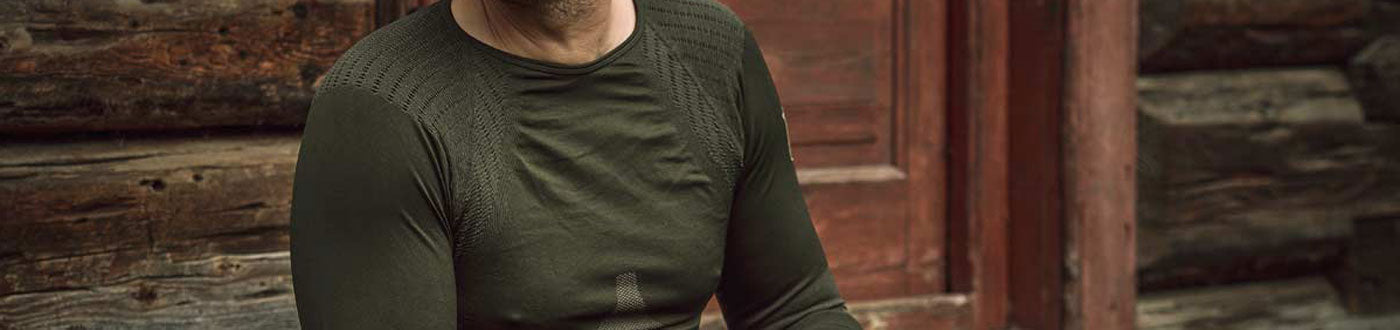 Men’s baselayers, thermal underwear, long johns & shirts from Harkila, Woolpower & Helly Hansen, perfect for the outdoors