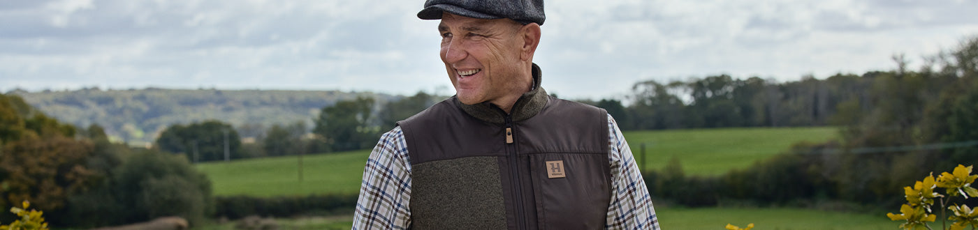 Men's country gilets & waistcoats for shooting, outdoor work, & casual wear.