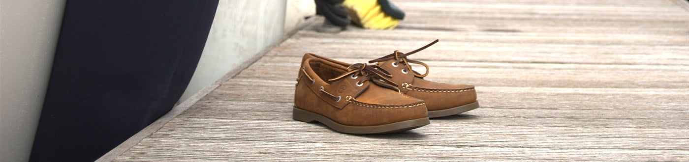 Orca Bay Deck Shoes presents classic high quality leather boat shoes & docksiders with non-slip soles & moccasin comfort