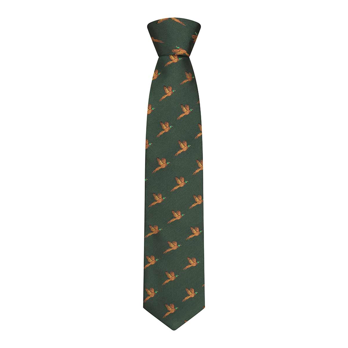 Hoggs of Fife 100% Silk Woven Pheasant Tie Boxed - Green Hoggs of Fife 100% Silk Woven Pheasant Tie Boxed - Green