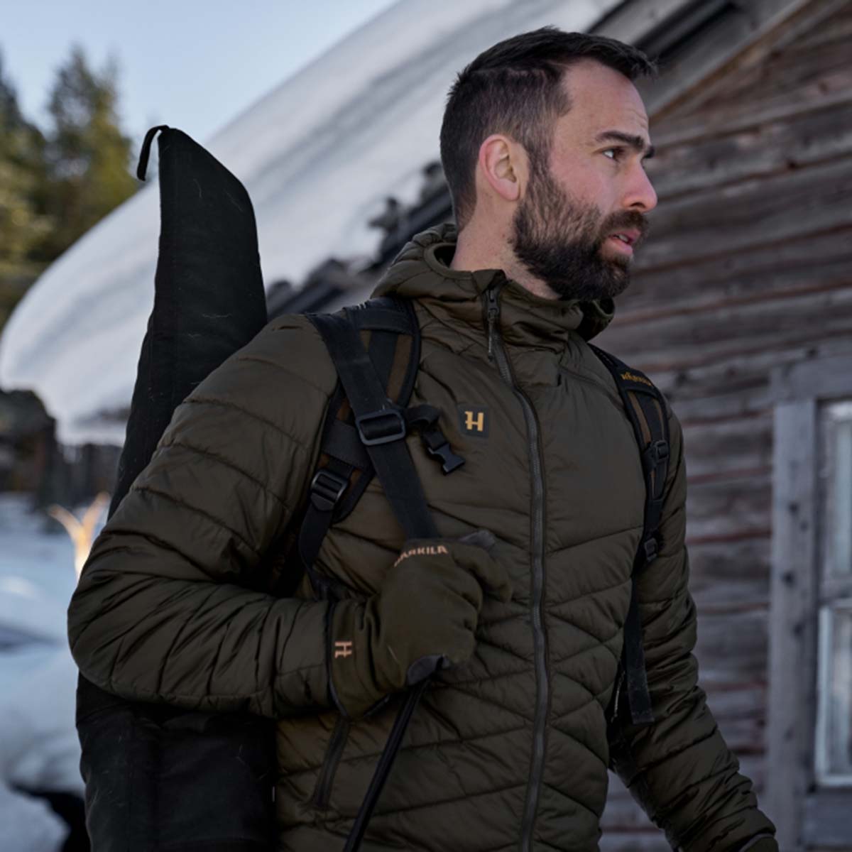 Harkila Logmar Insulated Packable Hooded Jacket - lifestyle Harkila Logmar Insulated Packable Hooded Jacket - lifestyle
