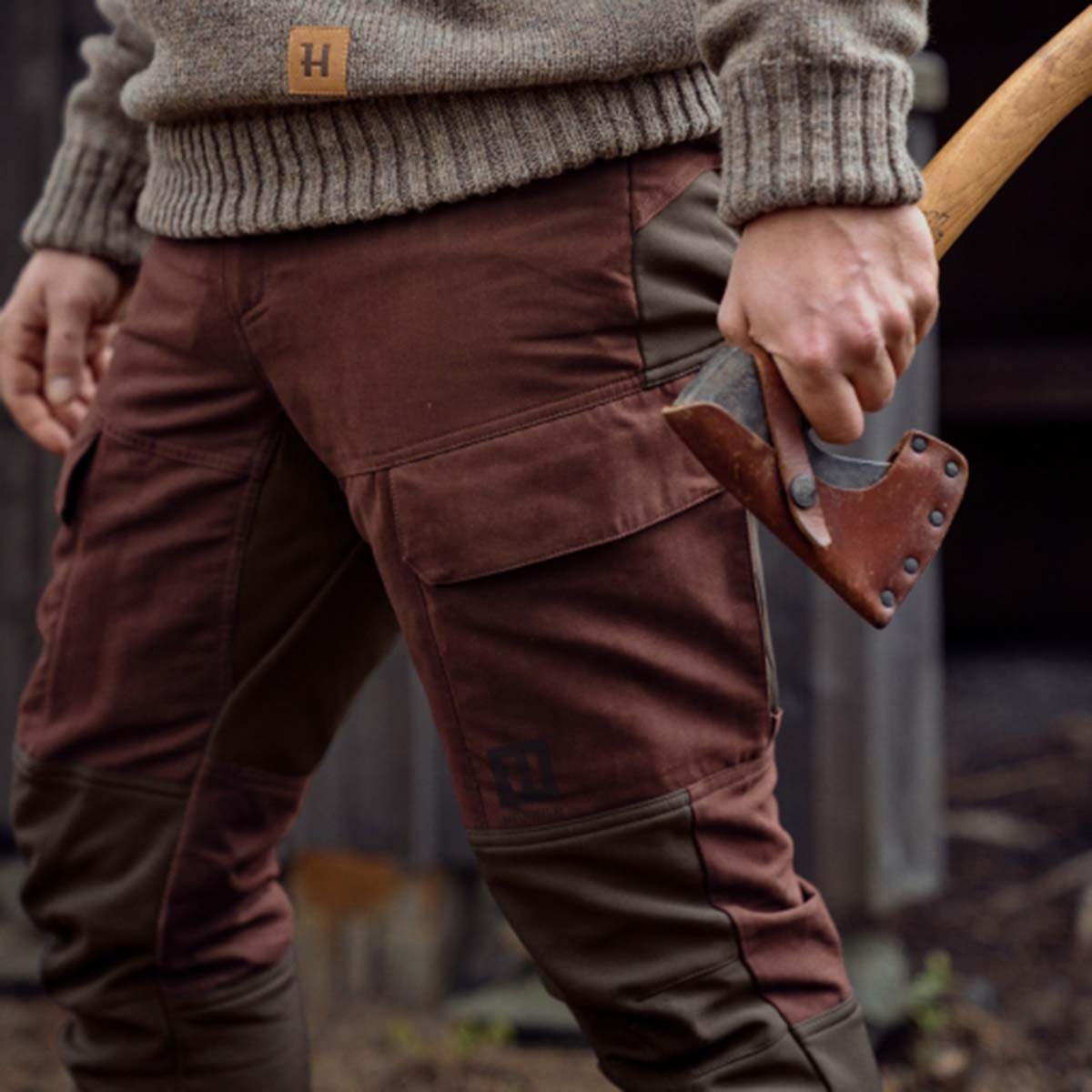 Harkila Scandinavian Trousers - bloodstone red lifestyle Harkila Scandinavian Trousers - bloodstone red lifestyle