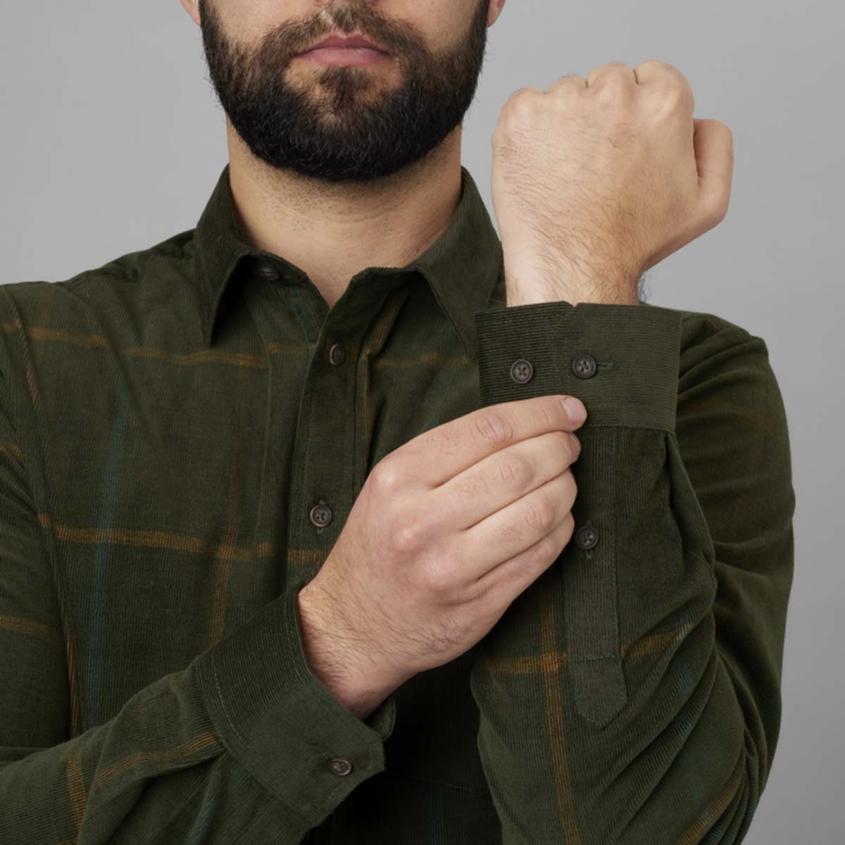 Harkila Kaldfjord Corduroy Check Shirt - cuff Harkila Kaldfjord Corduroy Check Shirt - cuff