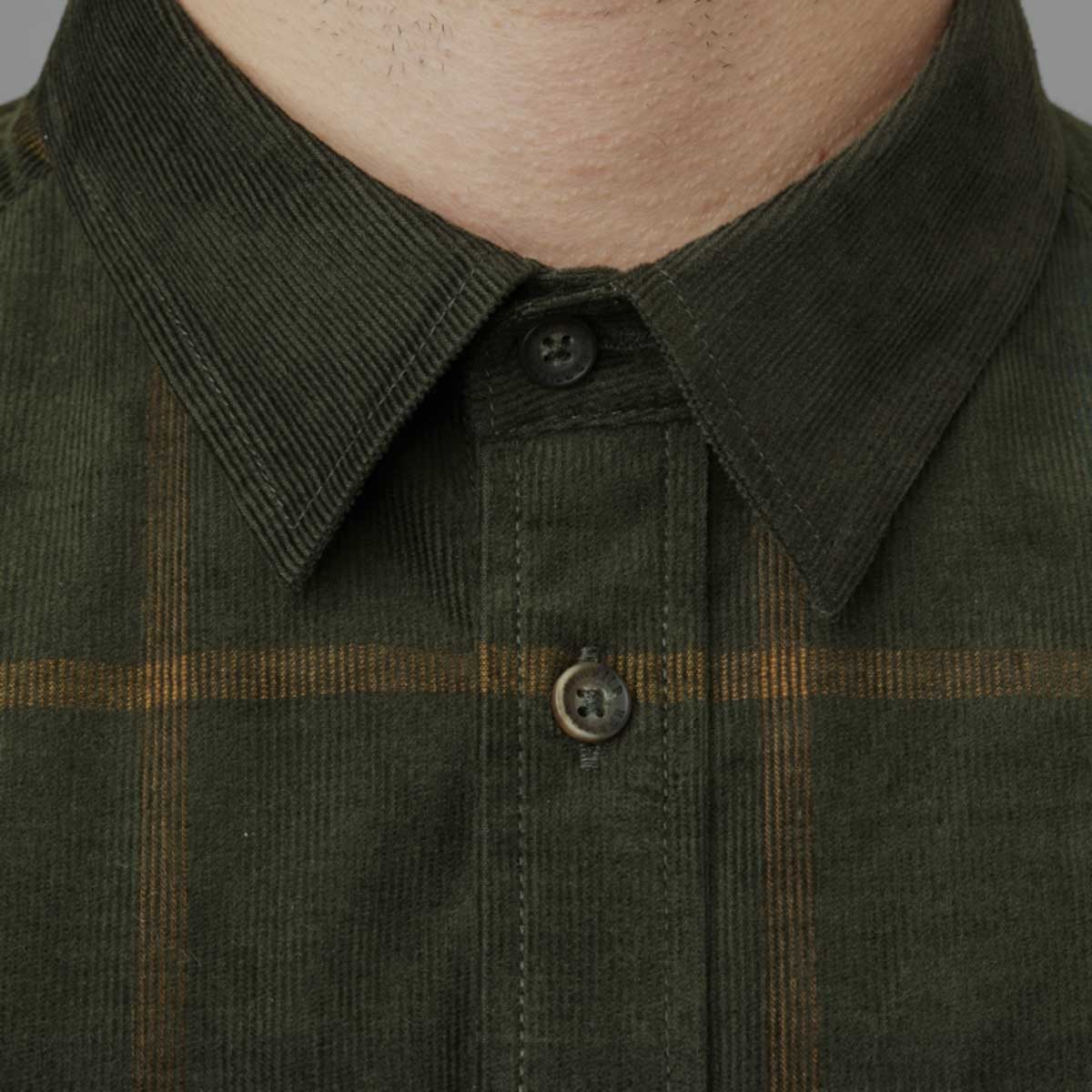 Harkila Kaldfjord Corduroy Check Shirt - collar Harkila Kaldfjord Corduroy Check Shirt - collar