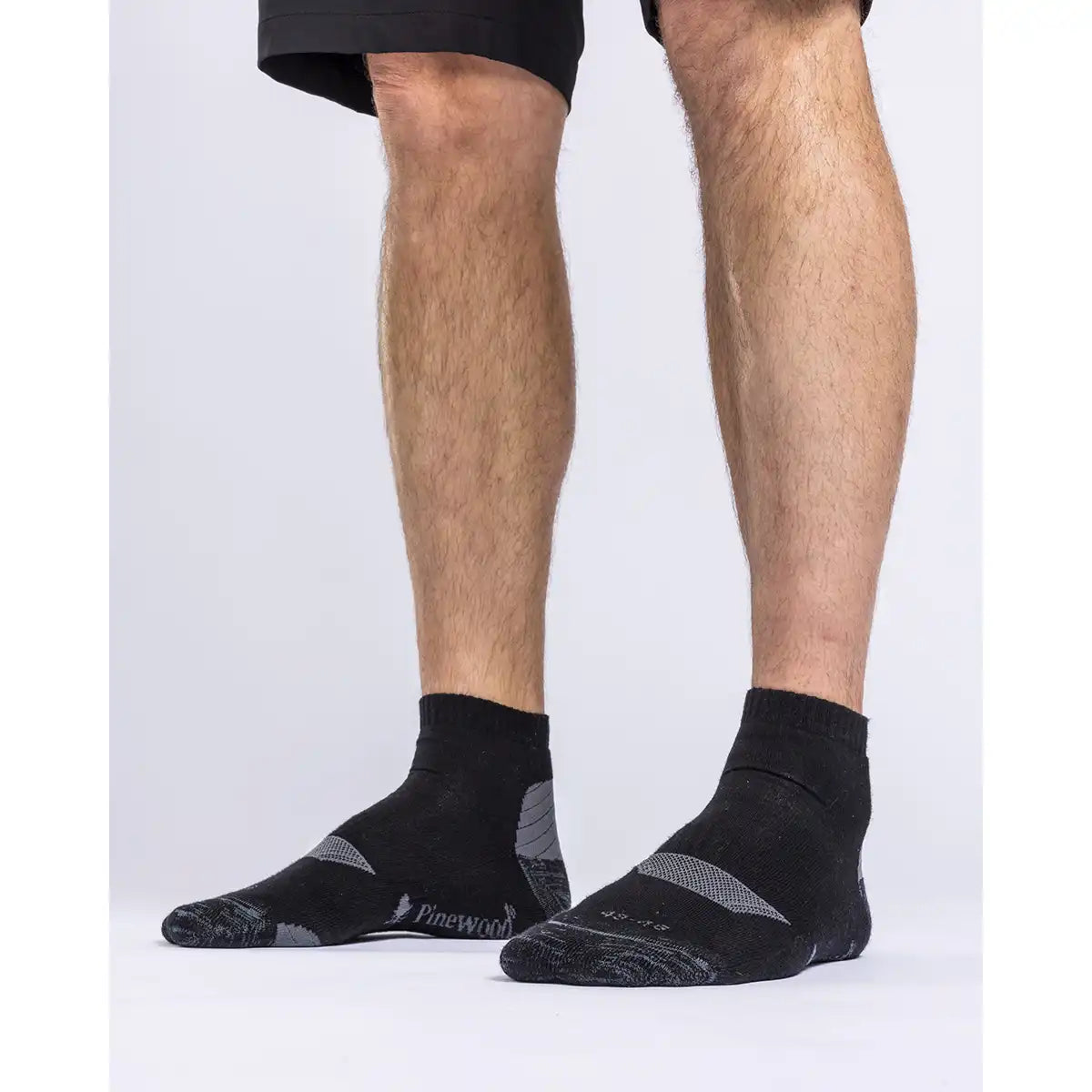 Pinewood InsectSafe Cotton Mid Socks- Black - on model Pinewood InsectSafe Cotton Mid Socks- Black - on model