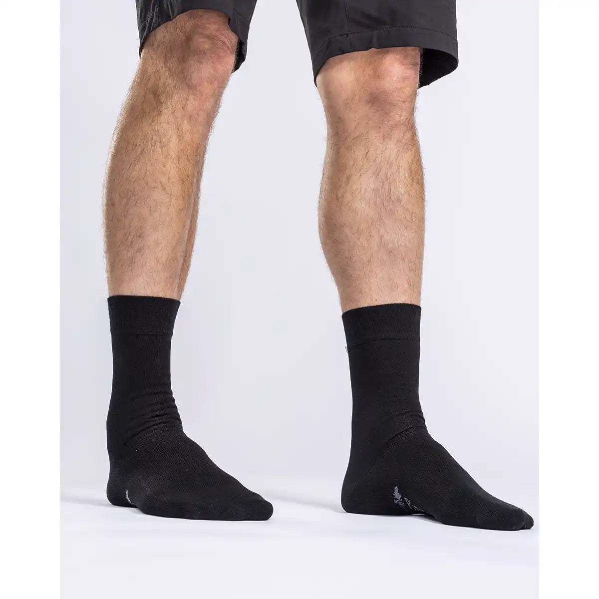 Pinewood InsectSafe Bamboo Long Socks- Black - on model Pinewood InsectSafe Bamboo Long Socks- Black - on model