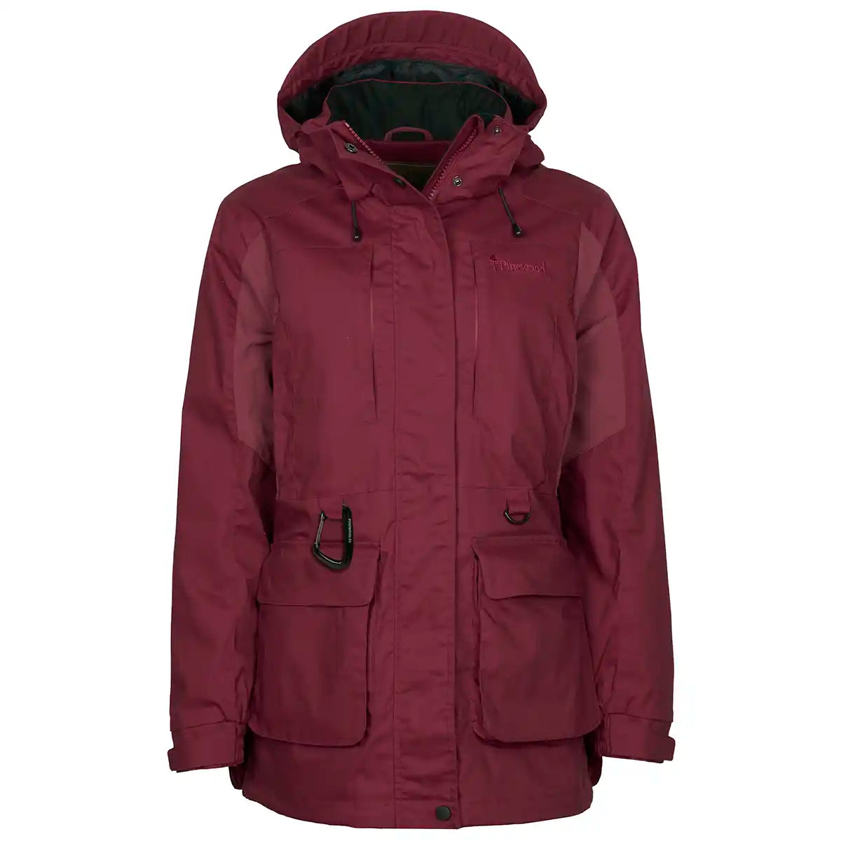 Pinewood Dog Sports Womens Trainer Jacket- Dark Tomato/Dark Red- front Pinewood Dog Sports Womens Trainer Jacket- Dark Tomato/Dark Red- front