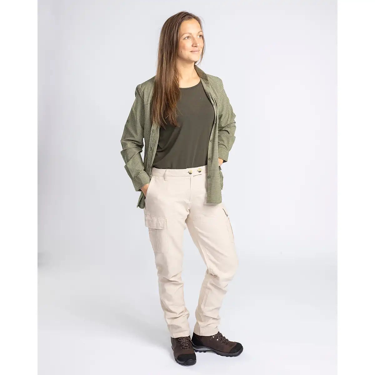 Pinewood Varnamo InsectSafe Women's Linen Trousers- on model Pinewood Varnamo InsectSafe Women's Linen Trousers- on model