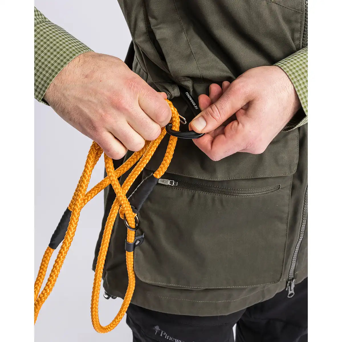 Pinewood Dog Sports Trainer Vest- Moss Green- carabiner clip Pinewood Dog Sports Trainer Vest- Moss Green- carabiner clip