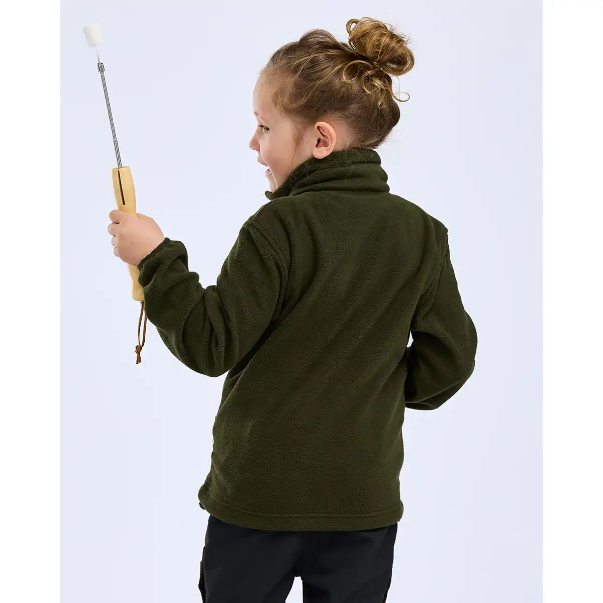 Pinewood Finnveden Kids Fleece Jacket - Worn By Model - Rear Pinewood Finnveden Kids Fleece Jacket - Worn By Model - Rear