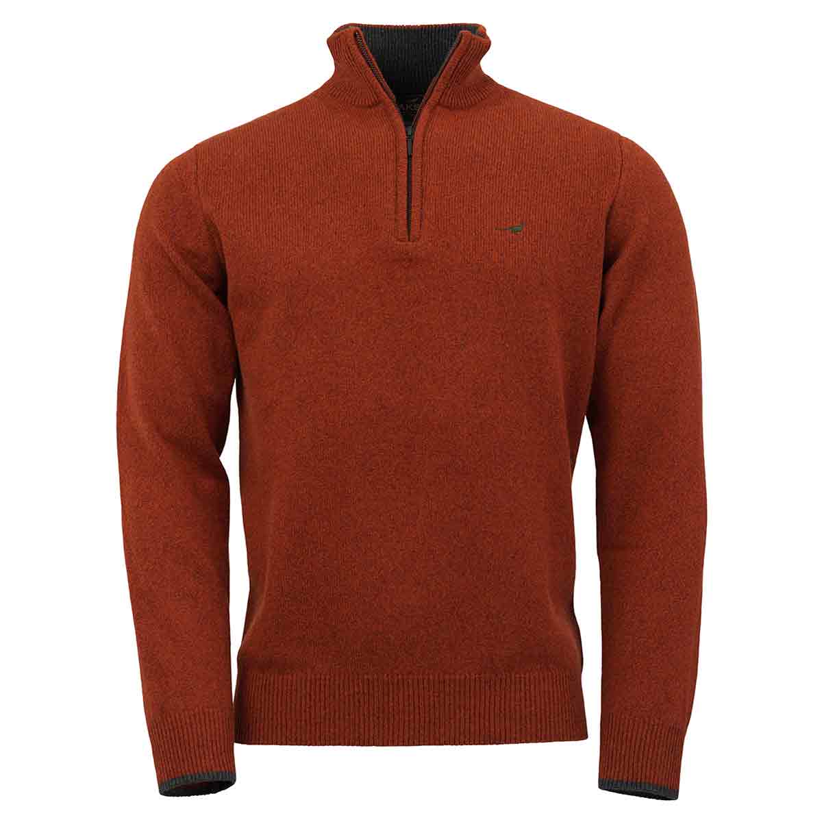 Laksen Brompton Lambswool Zip Neck Pullover in Colour Tile (deep orange) Laksen Brompton Lambswool Zip Neck Pullover in Colour Tile (deep orange)