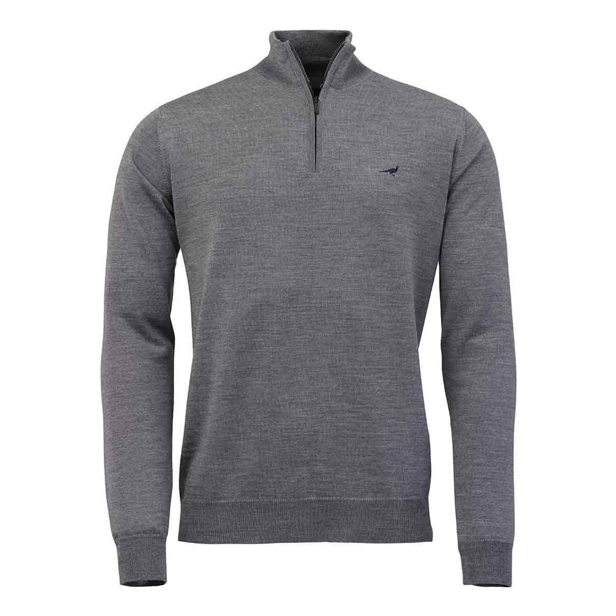 Laksen Norfolk Zip Neck Knit Pullover - Grey Colour Laksen Norfolk Zip Neck Knit Pullover - Grey Colour