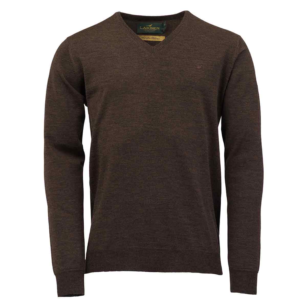 Laksen Sussex Merino Wool V-Neck Pullover - Brownie colour Laksen Sussex Merino Wool V-Neck Pullover - Brownie colour