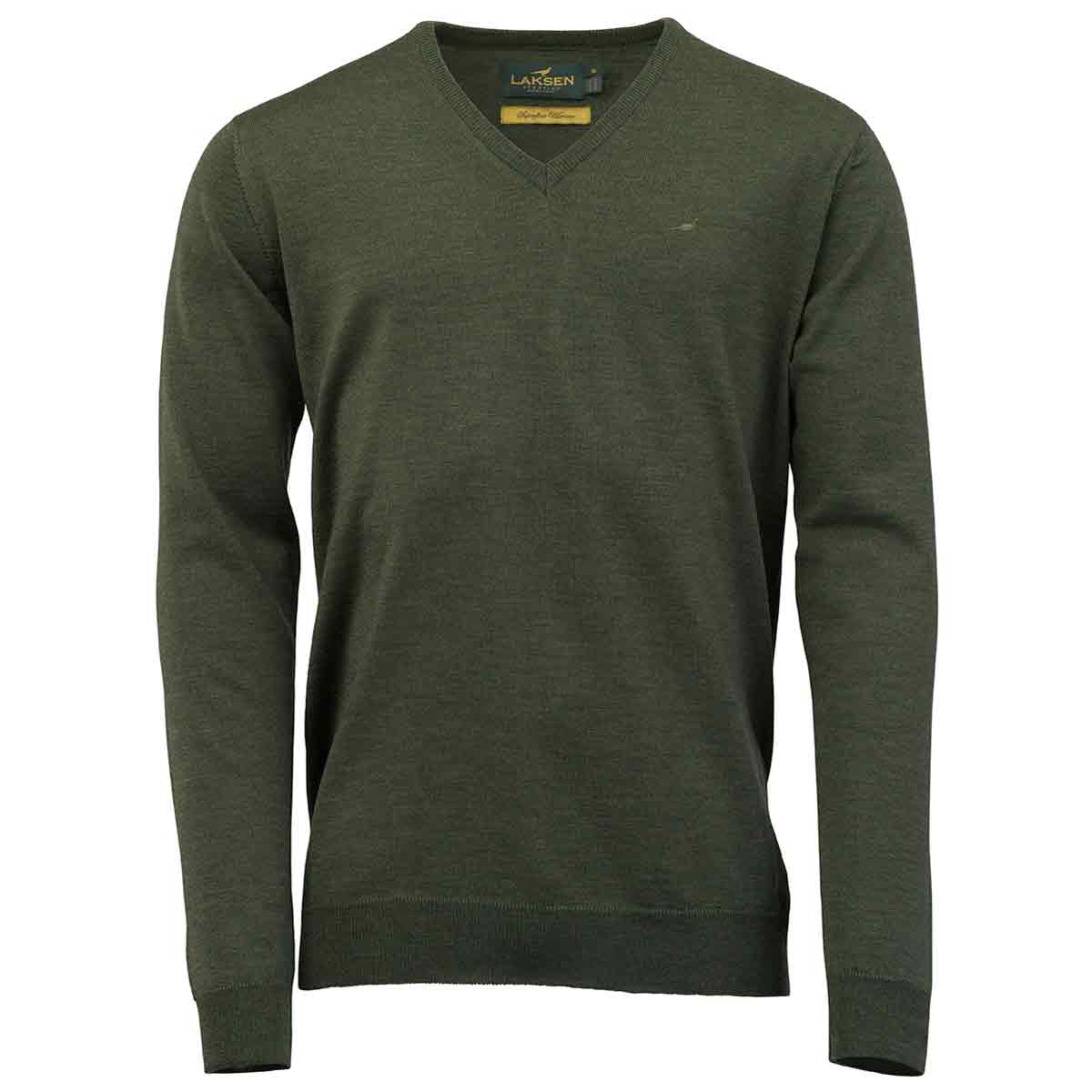 Laksen Sussex Merino Wool V-Neck Pullover - Woody (Green colour) Laksen Sussex Merino Wool V-Neck Pullover - Woody (Green colour)