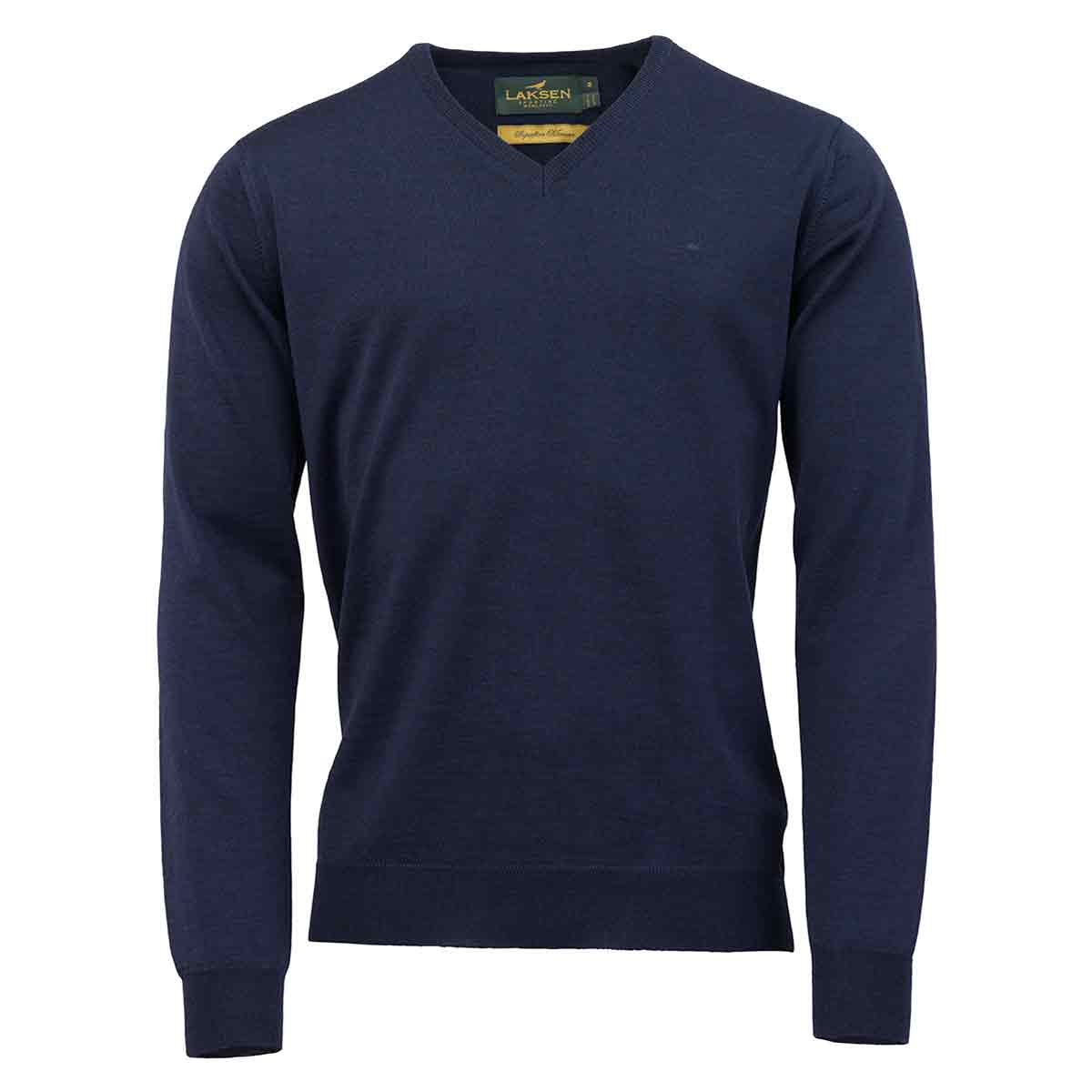 Laksen Sussex Merino Wool V-Neck Pullover 0 Supernavy Laksen Sussex Merino Wool V-Neck Pullover 0 Supernavy