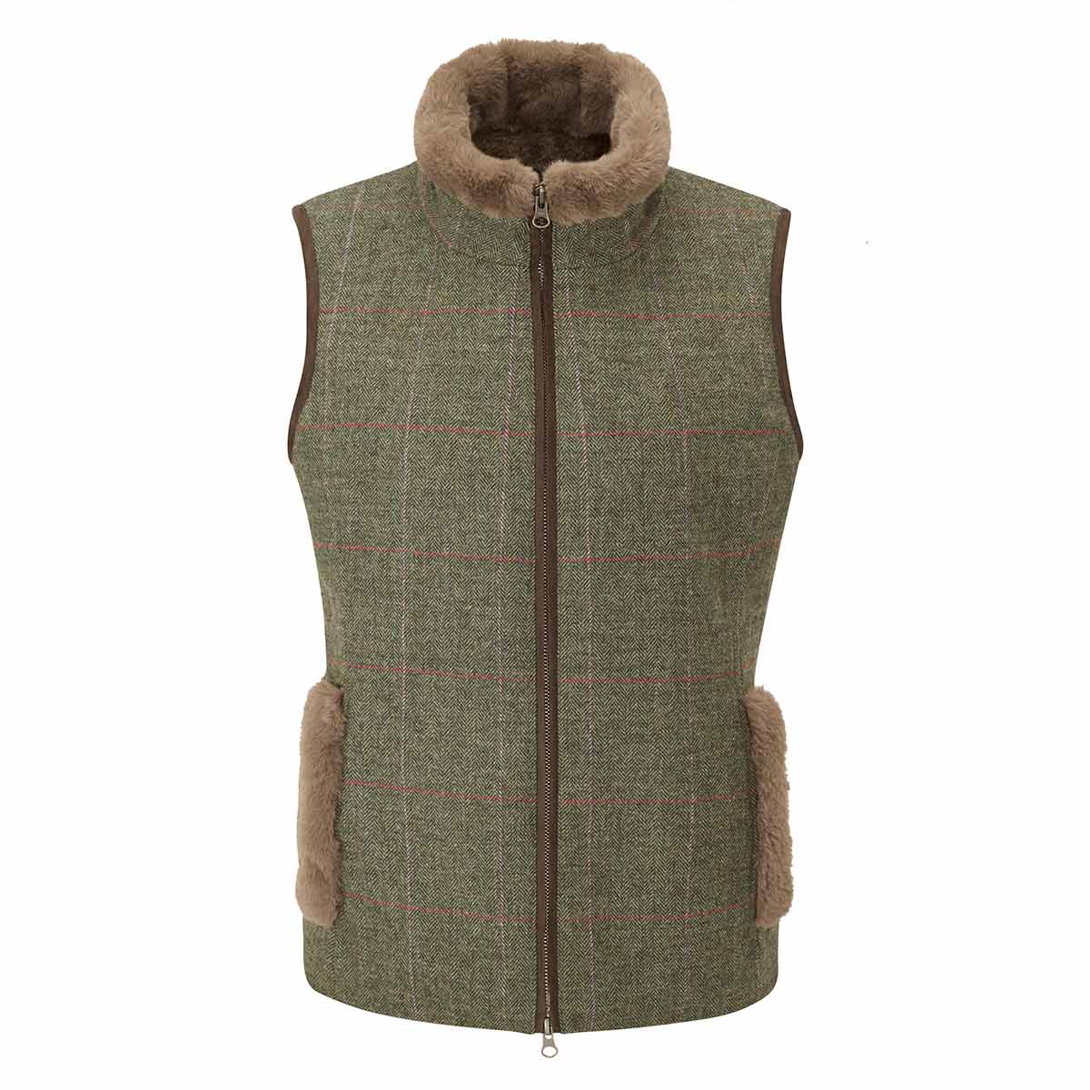 Alan Paine Combrook Ladies Tweed Gilet - Heath Alan Paine Combrook Ladies Tweed Gilet - Heath