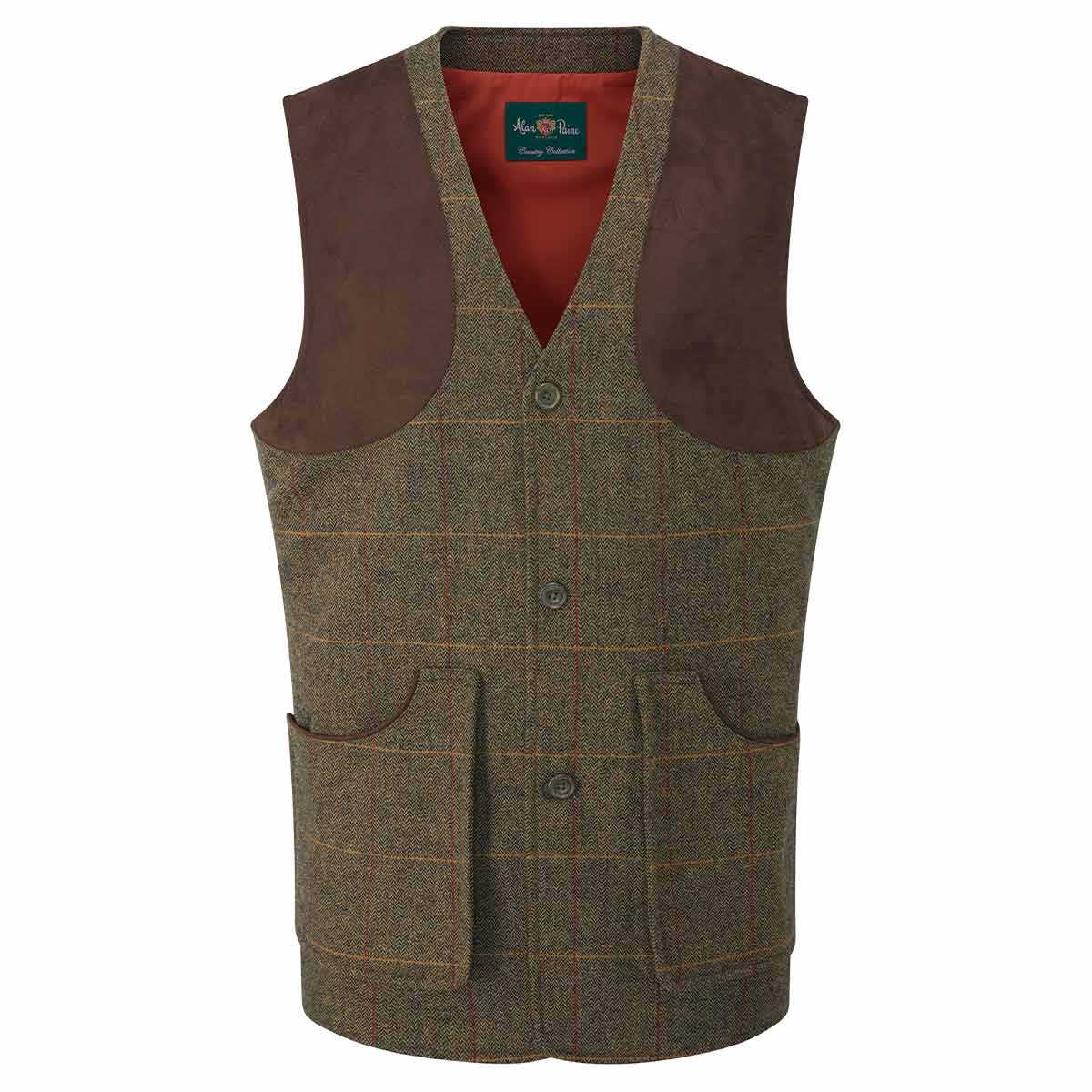 Alan Paine Combrook Tweed Shooting Waistcoat - Teak Alan Paine Combrook Tweed Shooting Waistcoat - Teak