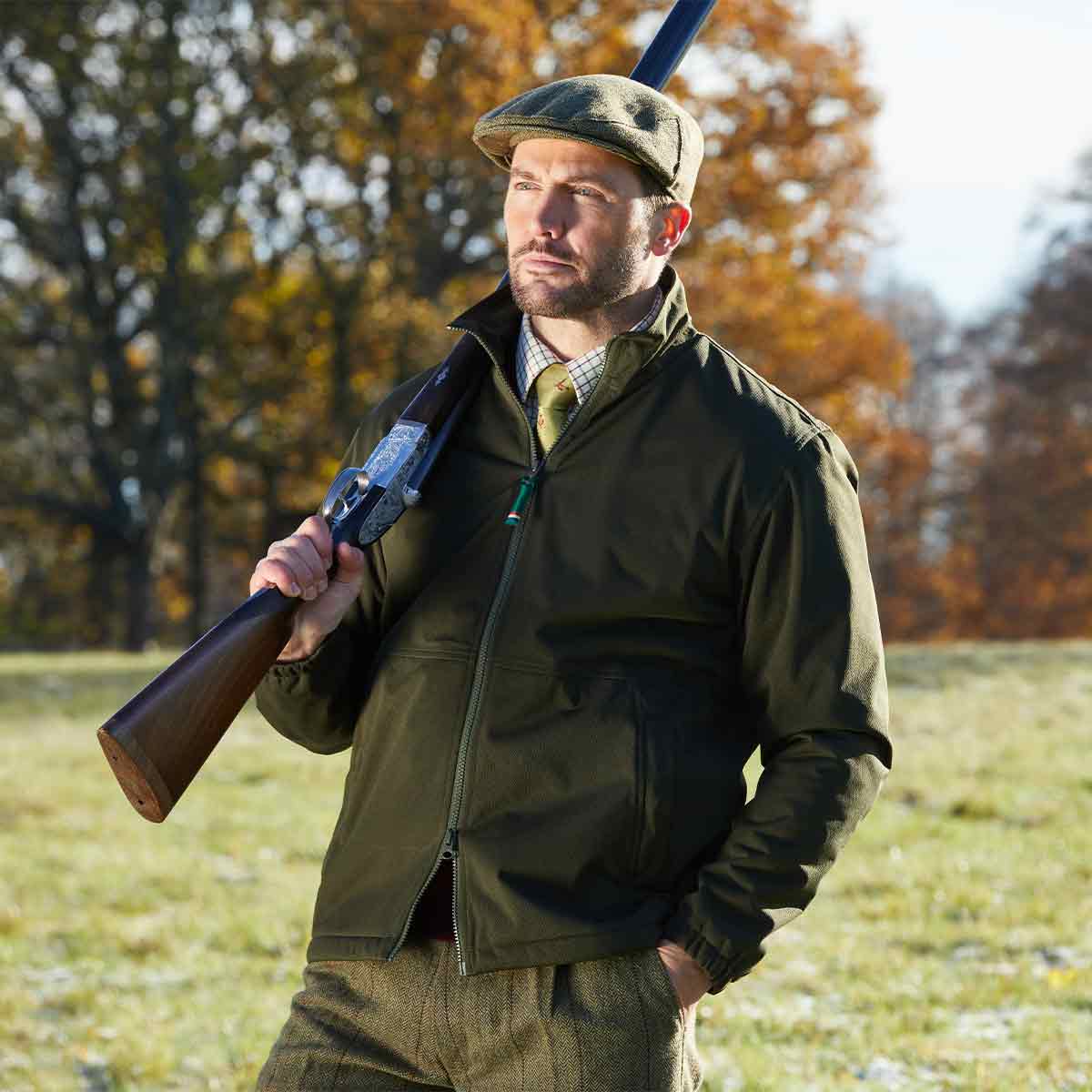 Alan Paine Mossley Men's Wind Stopper Jacket - Olive - Model Alan Paine Mossley Men's Wind Stopper Jacket - Olive - Model