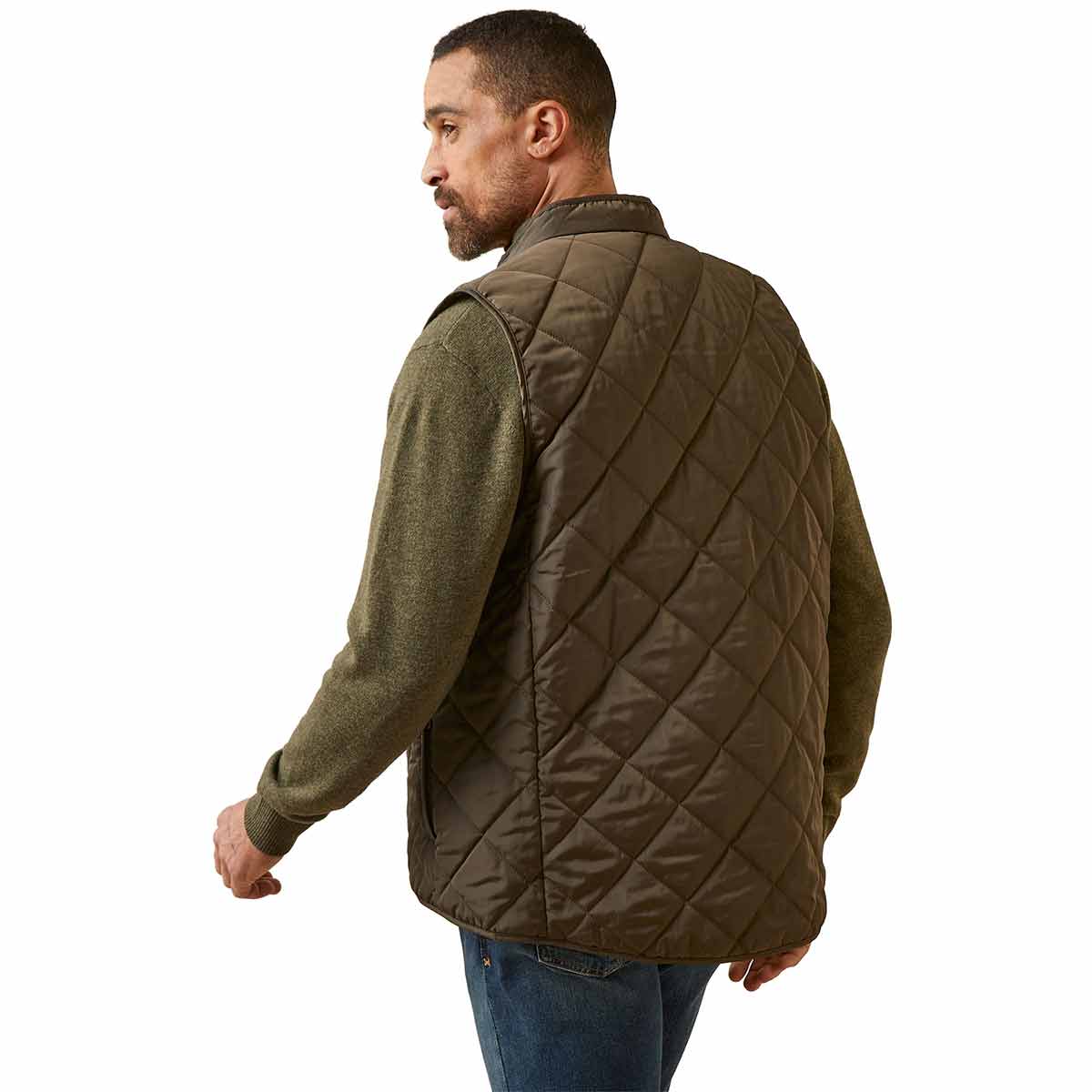 Ariat Men's Woodside Gilet Earth Rear Ariat Men's Woodside Gilet Earth Rear