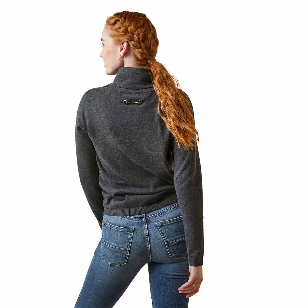 Ariat Women's Lexi Sweater Charcoal Rear Ariat Women's Lexi Sweater Charcoal Rear