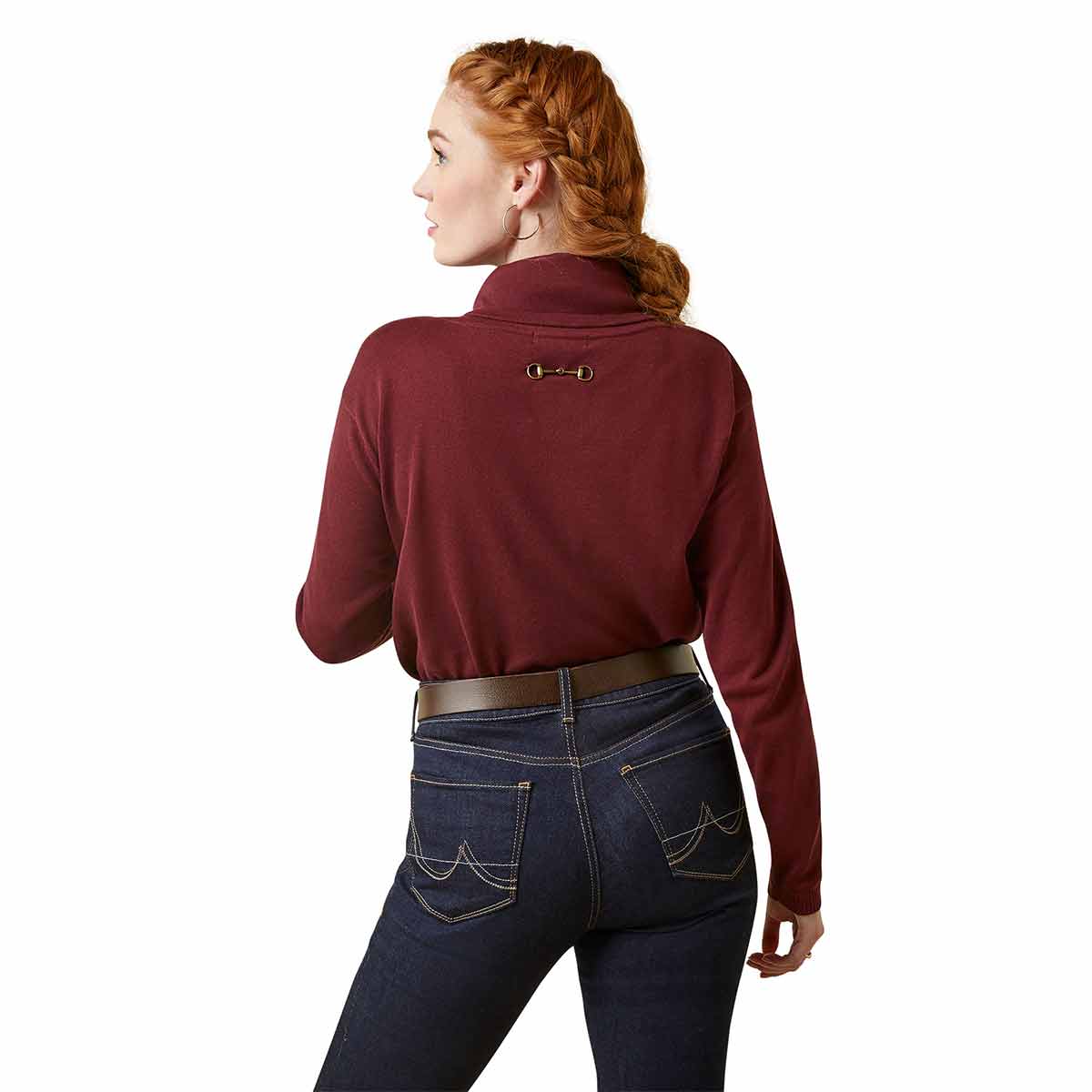 Ariat Women's Lexi Sweater Tawny Port Rear Ariat Women's Lexi Sweater Tawny Port Rear