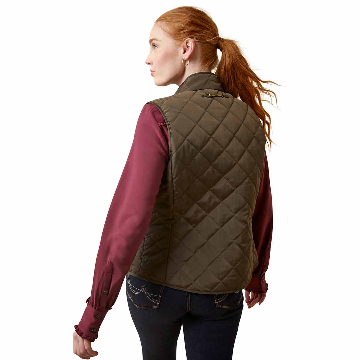 Ariat Women's Woodside Gilet Earth Rear Ariat Women's Woodside Gilet Earth Rear