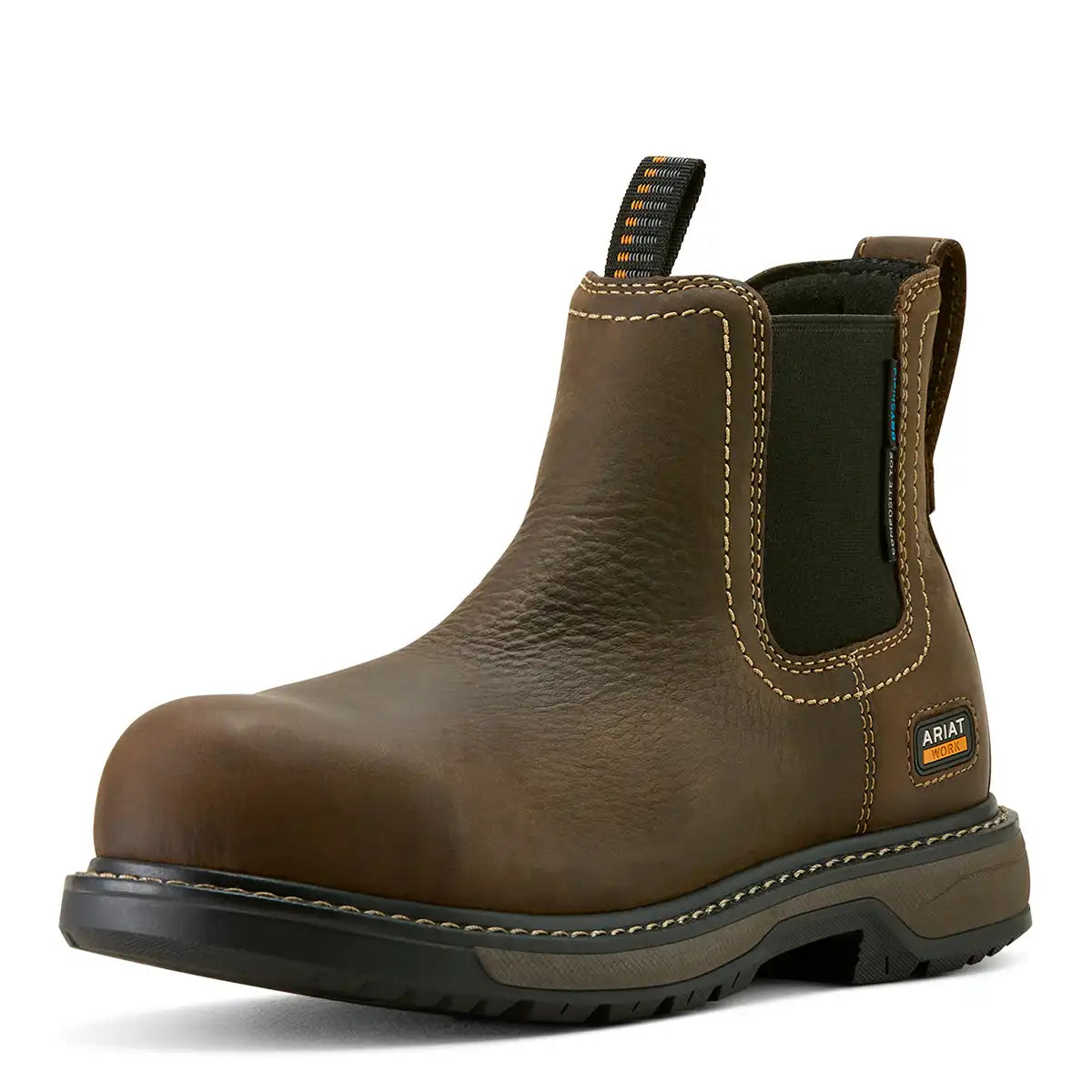 Ariat Women's Riveter Chelsea Waterproof Composite Toe Work Boot - Dark Brown - Front Ariat Women's Riveter Chelsea Waterproof Composite Toe Work Boot - Dark Brown - Front