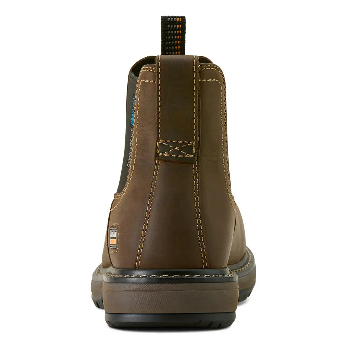 Ariat Women's Riveter Chelsea Waterproof Composite Toe Work Boot - Dark Brown - Heel Ariat Women's Riveter Chelsea Waterproof Composite Toe Work Boot - Dark Brown - Heel