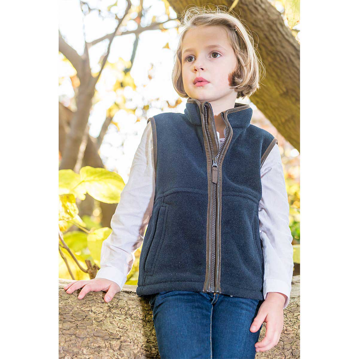 Baleno Wizz Kids Fleece Gilet - on model Baleno Wizz Kids Fleece Gilet - on model