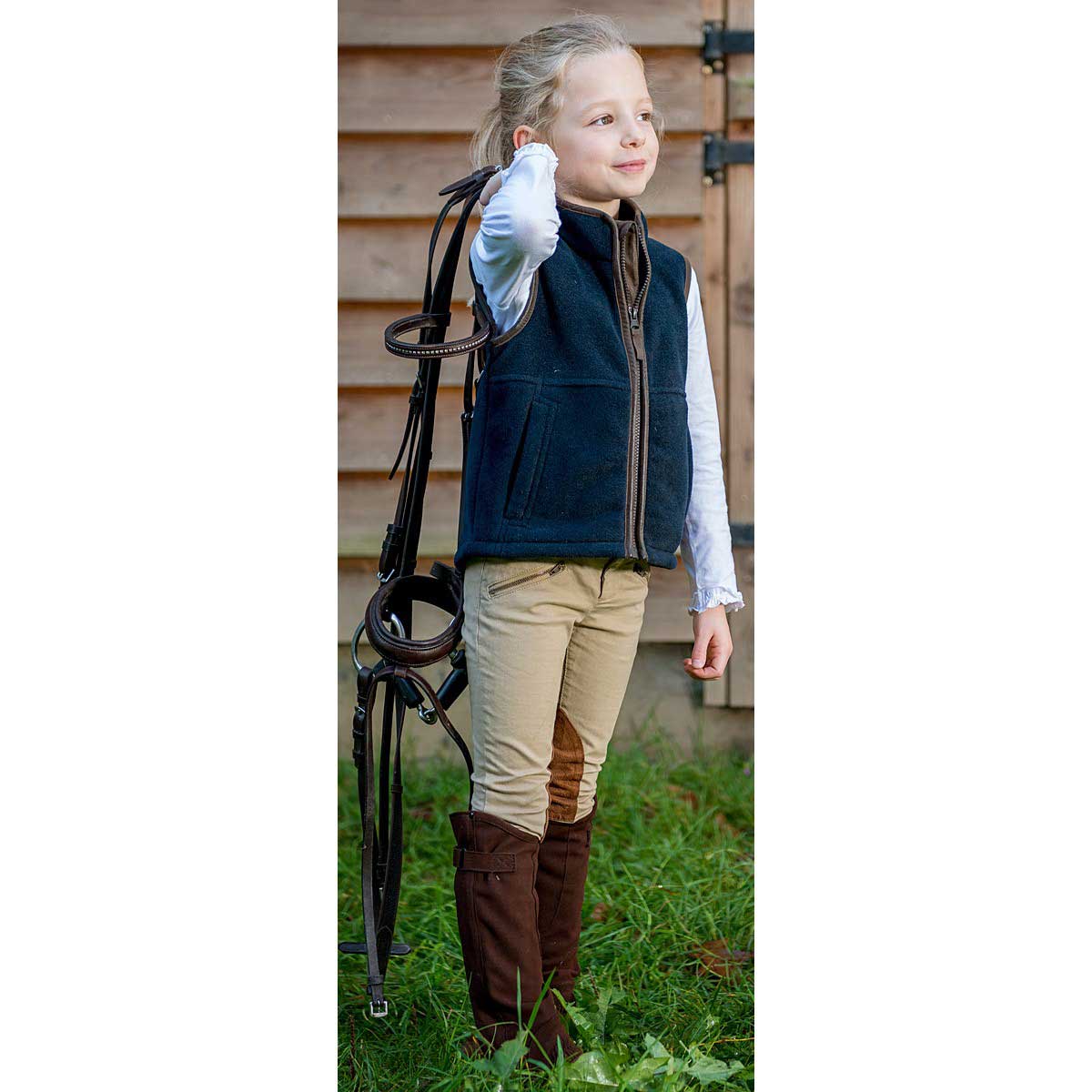 Baleno Wizz Kids Fleece Gilet - on model Baleno Wizz Kids Fleece Gilet - on model