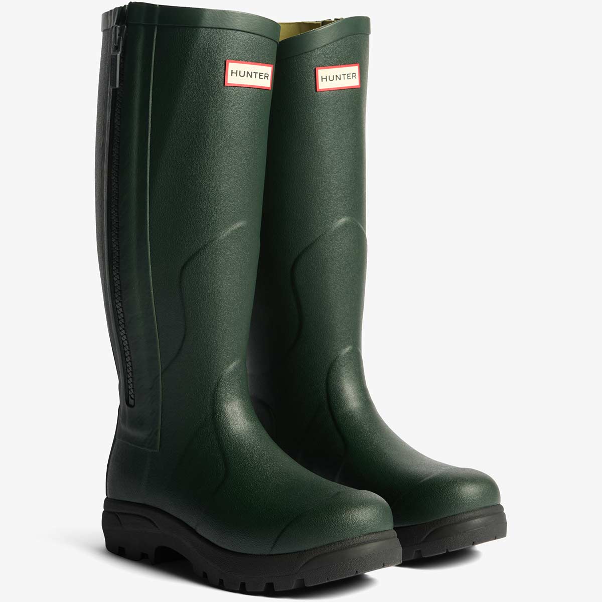 Hunter Balmoral MKII Full Zip Wellington Boots - Dark Olive Hunter Balmoral MKII Full Zip Wellington Boots - Dark Olive
