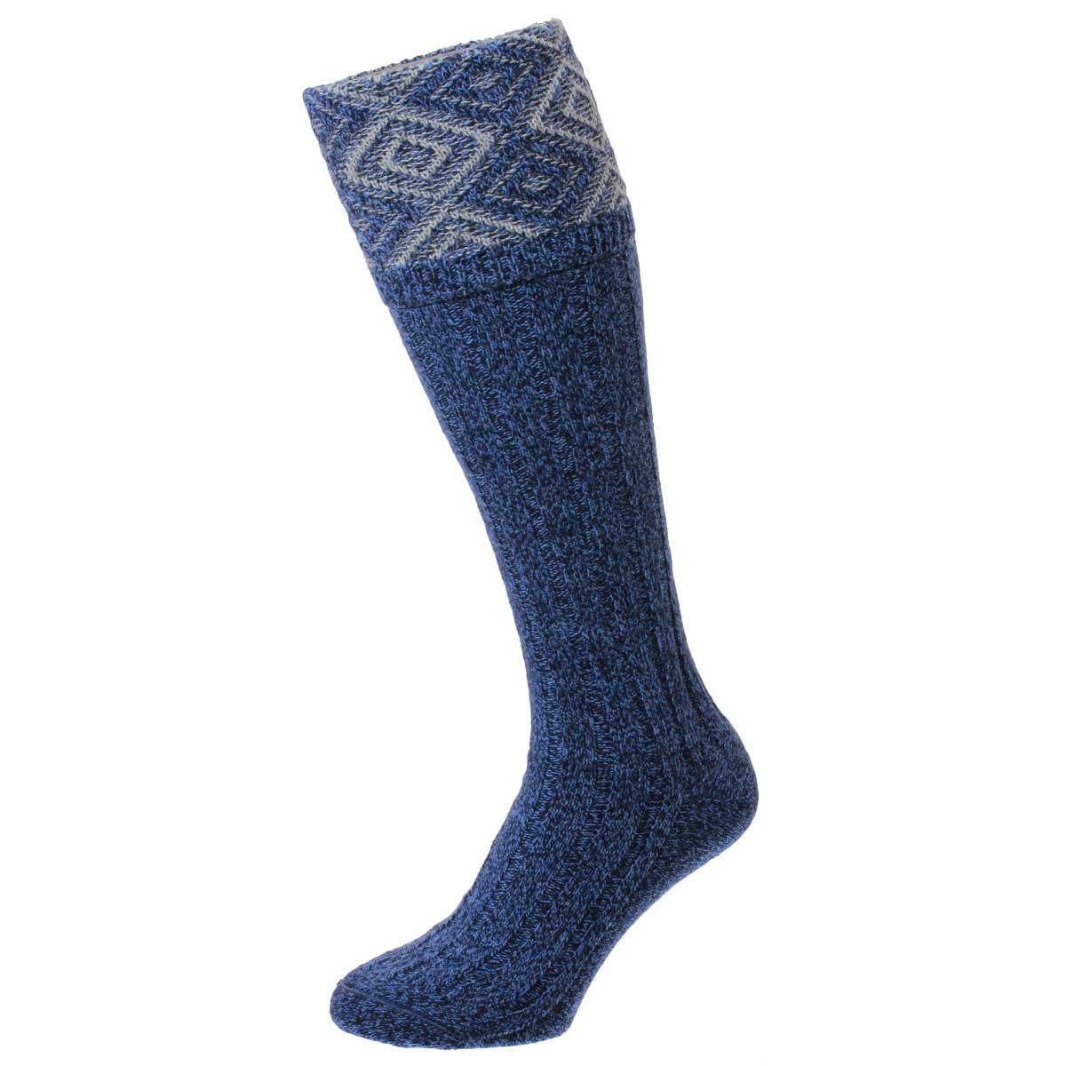 Bisley Duncliffe Diamond Texture Shooting Socks - denim marl Bisley Duncliffe Diamond Texture Shooting Socks - denim marl