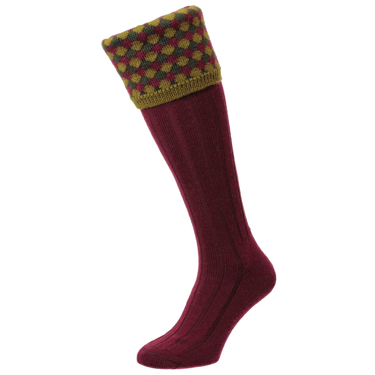 Bisley Hadleigh Diamond Harlequin Shooting Socks - wine Bisley Hadleigh Diamond Harlequin Shooting Socks - wine