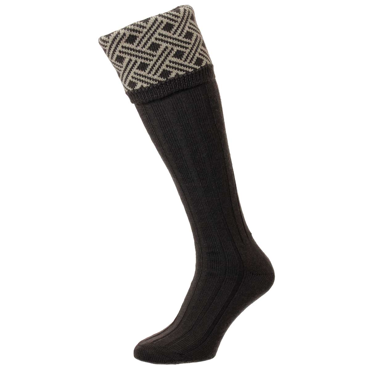 Bisley Langton Lattice Jacquard Shooting Socks - chocolate Bisley Langton Lattice Jacquard Shooting Socks - chocolate