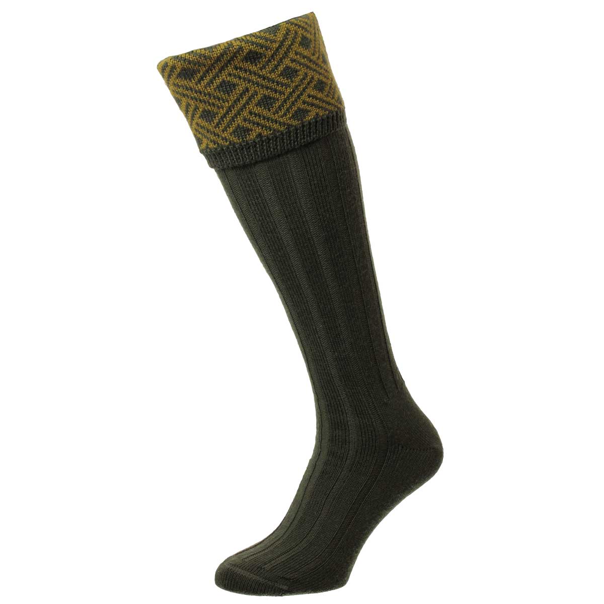 Bisley Langton Lattice Jacquard Shooting Socks - dark olive Bisley Langton Lattice Jacquard Shooting Socks - dark olive