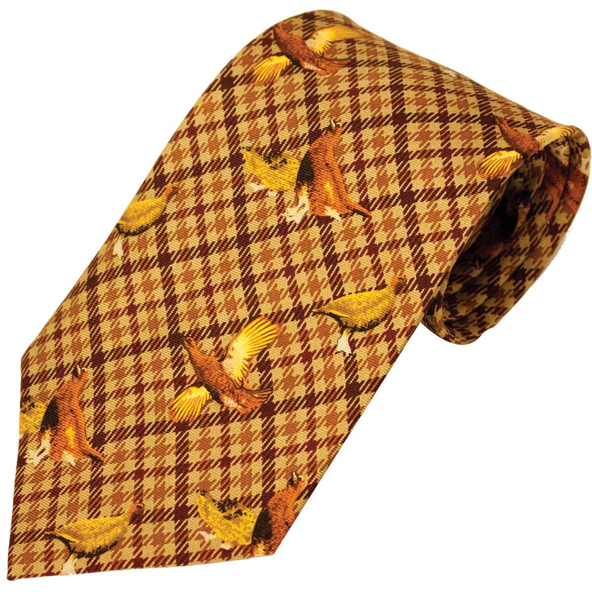 Bisley Silk Ties - brown grouse Bisley Silk Ties - brown grouse