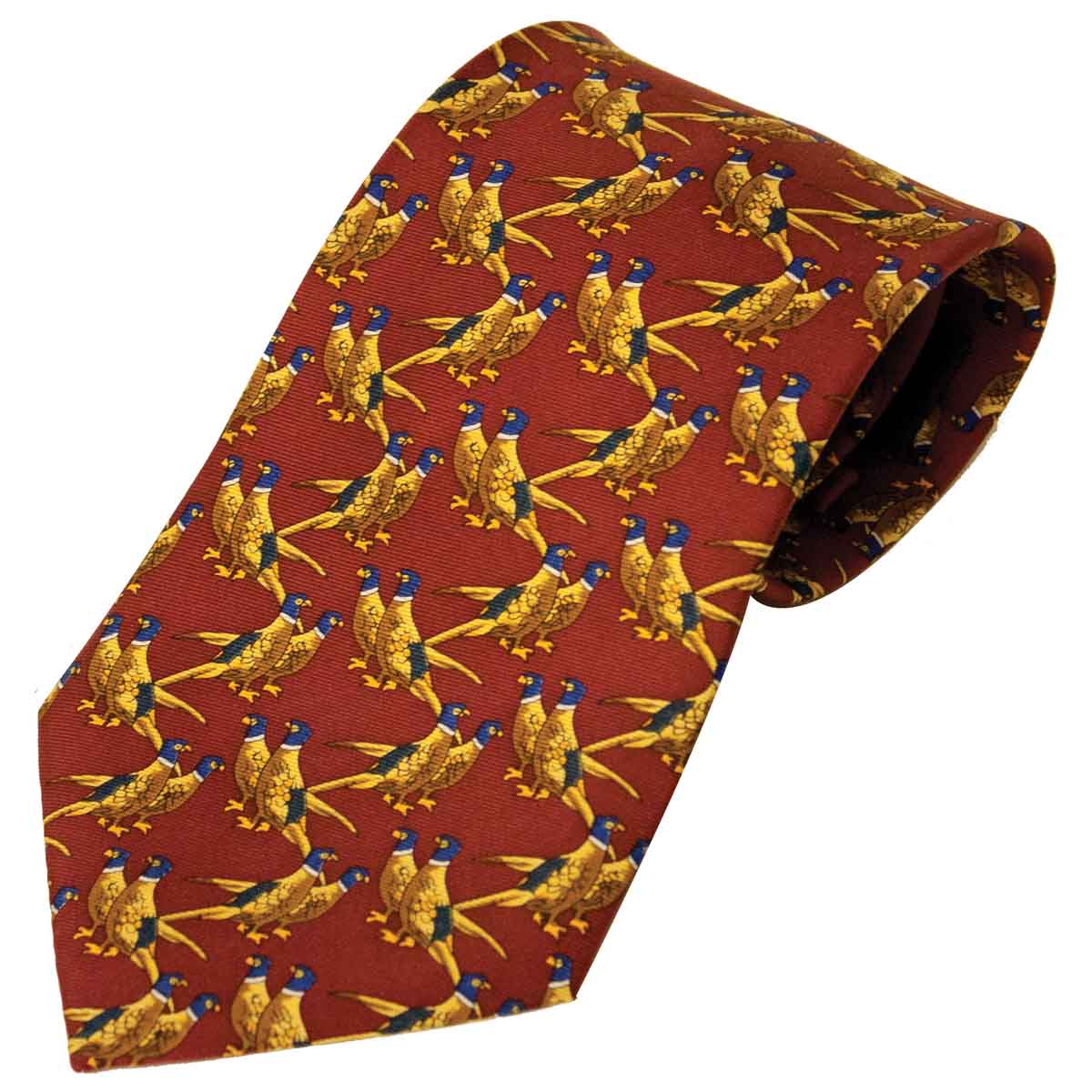 Bisley Silk Ties - solid red pheasants Bisley Silk Ties - solid red pheasants