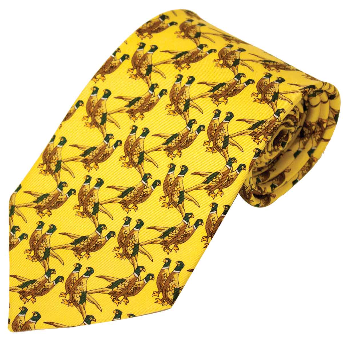 Bisley Silk Ties - solid yellow pheasants Bisley Silk Ties - solid yellow pheasants