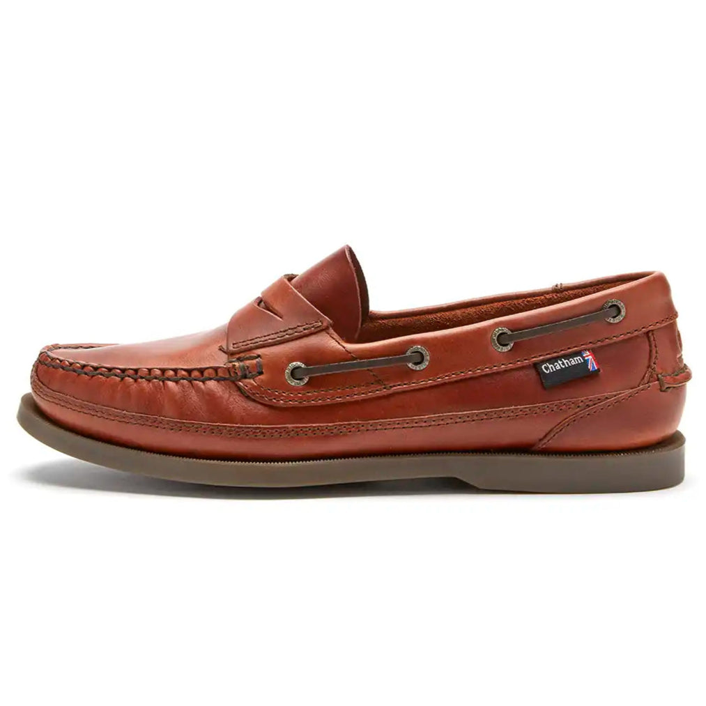 Chatham Gaff II G2 Men's Deck Shoes- Chestnut- left side view Chatham Gaff II G2 Men's Deck Shoes- Chestnut- left side view