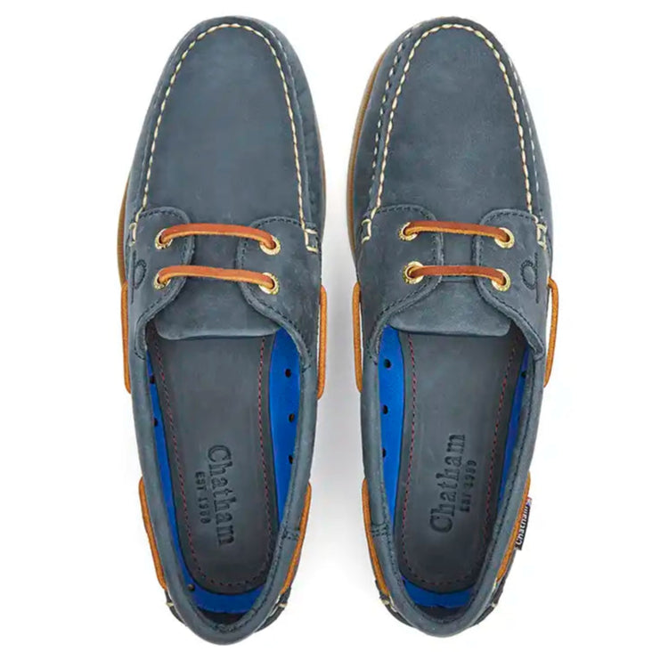 Chatham The Deck II G2 Men's Deck Shoes- Blue- top view Chatham The Deck II G2 Men's Deck Shoes- Blue- top view