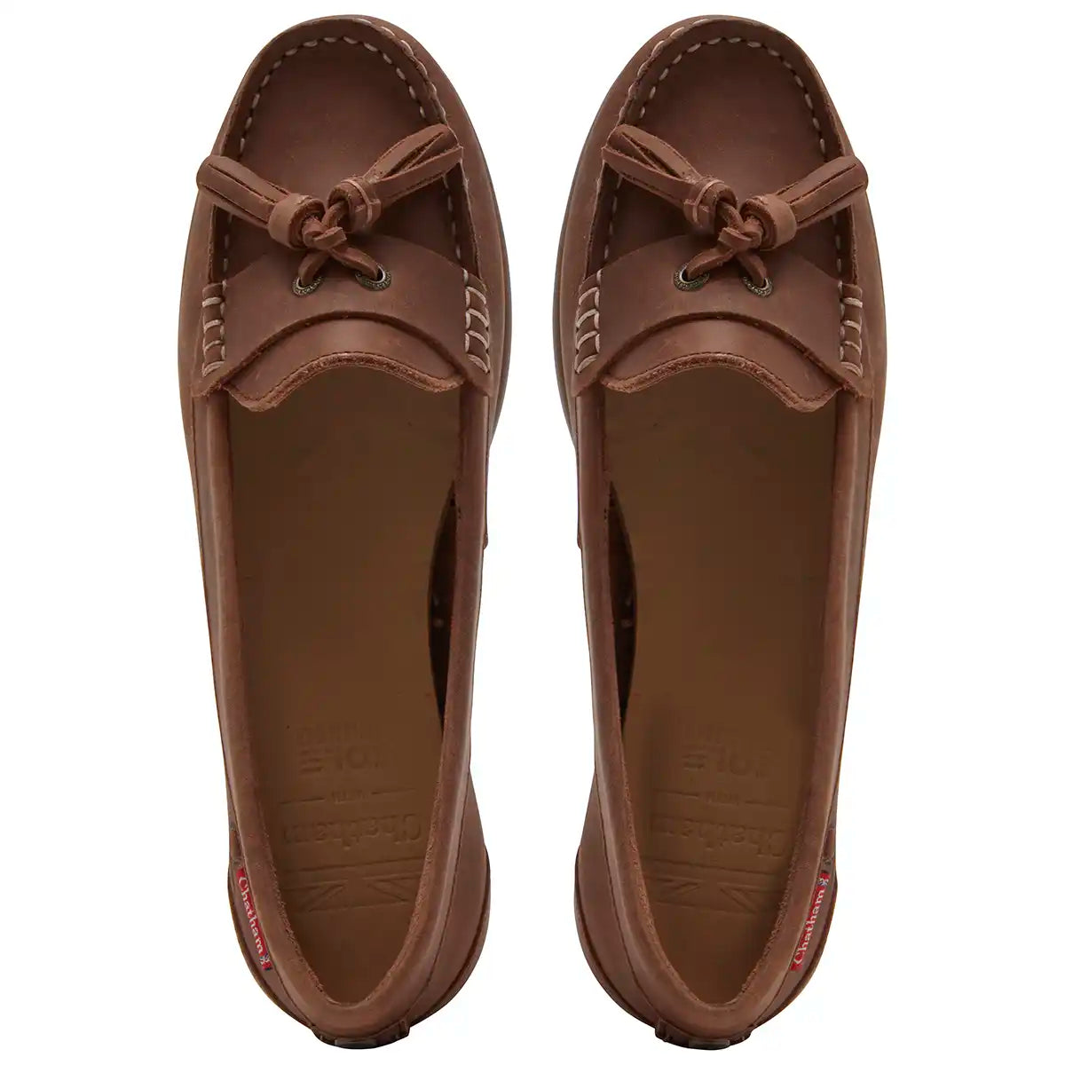 Chatham Pulau Women's Loafer- Dark Tan - top view Chatham Pulau Women's Loafer- Dark Tan - top view