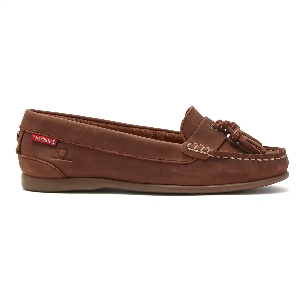 Chatham Pulau Women's Loafer- Dark Tan- side Chatham Pulau Women's Loafer- Dark Tan- side
