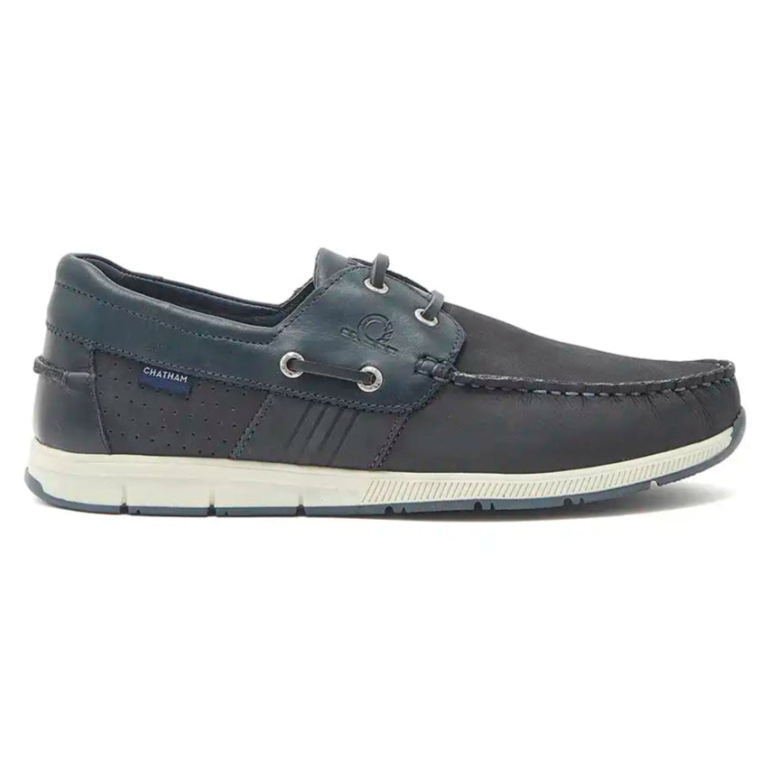 Chatham Brixham Men's Deck Shoes- Navy- side view Chatham Brixham Men's Deck Shoes- Navy- side view