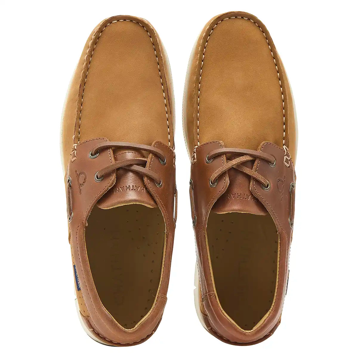 Chatham Brixham Men's Deck Shoes- Tan- top view Chatham Brixham Men's Deck Shoes- Tan- top view