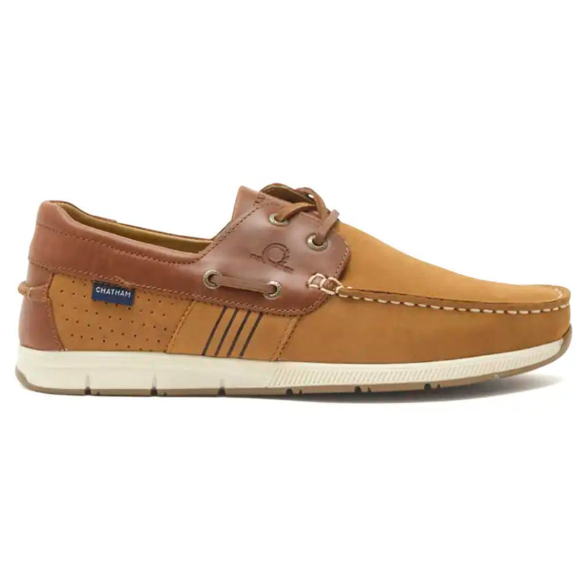 Chatham Brixham Men's Deck Shoes- Tan- side view Chatham Brixham Men's Deck Shoes- Tan- side view