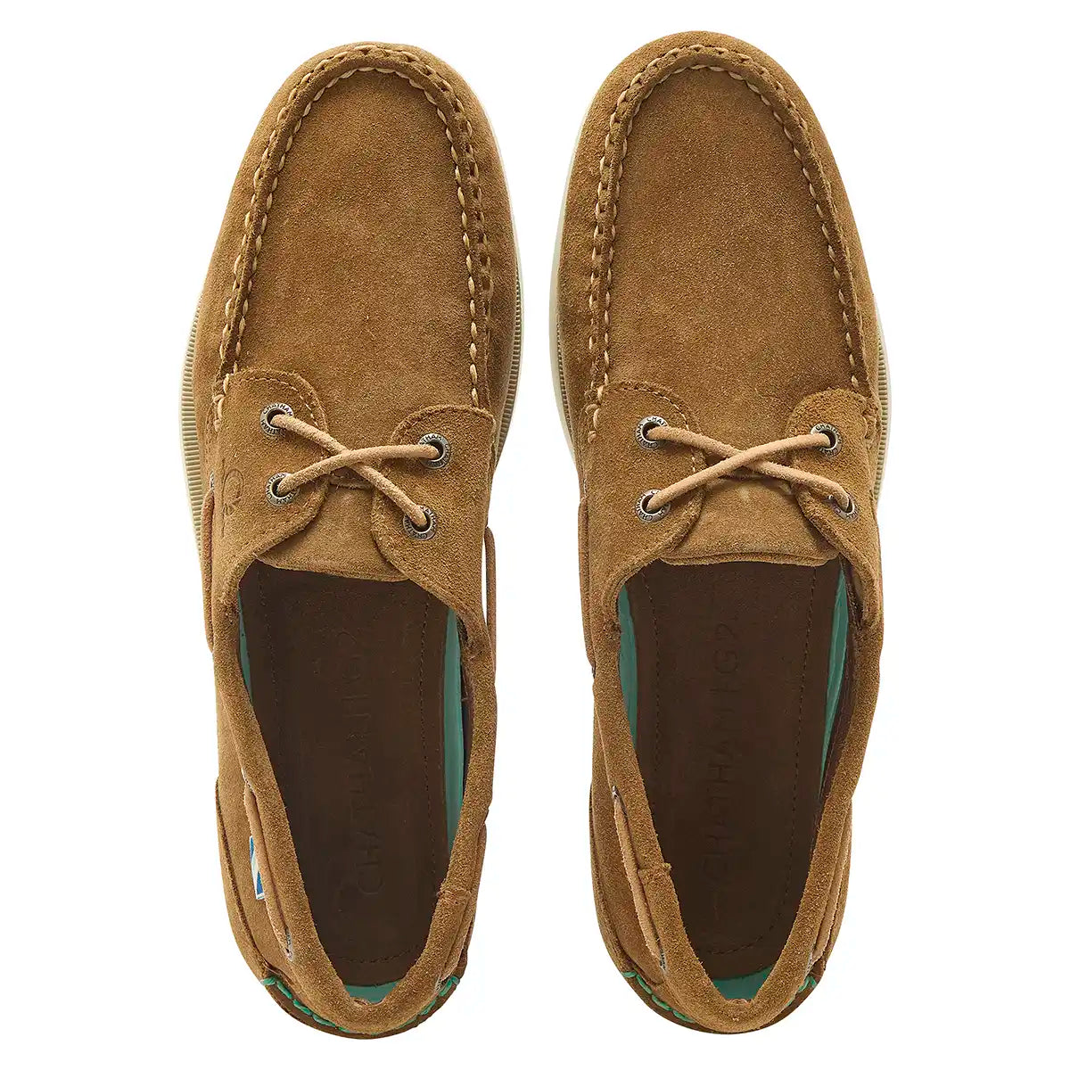 Chatham Compass II Repello G2 Men's Suede Deck Shoes- Tan- top view Chatham Compass II Repello G2 Men's Suede Deck Shoes- Tan- top view