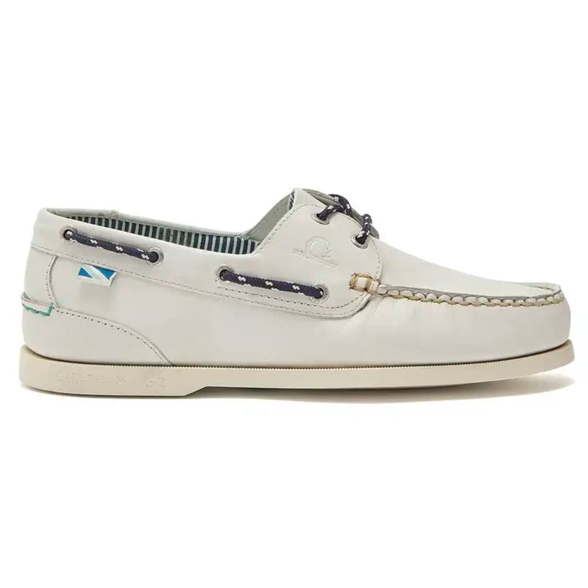 Chatham Crew G2 Men's Deck Shoes- White- side Chatham Crew G2 Men's Deck Shoes- White- side