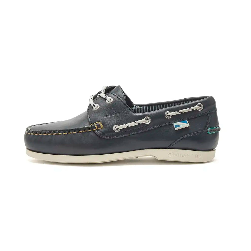 Chatham Crew Lady G2 Women's Deck Shoes- Navy side view Chatham Crew Lady G2 Women's Deck Shoes- Navy side view
